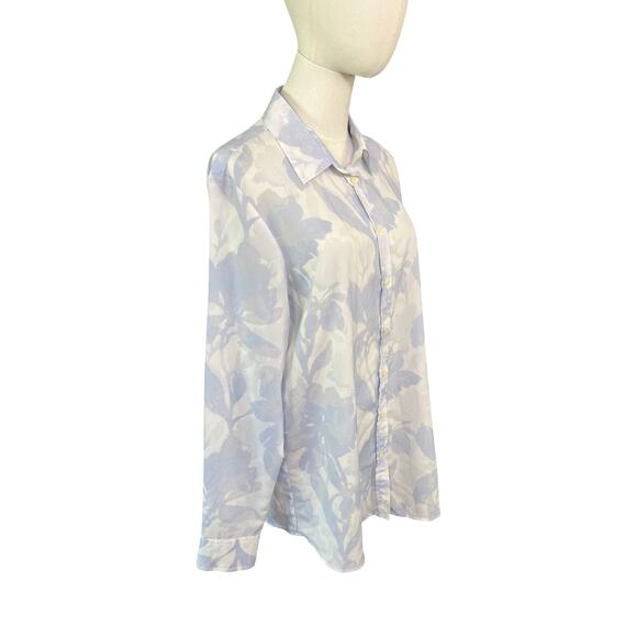 Banana Republic Dillon Blue White Floral Button Down Shirt Size L - Picture 7 of 8